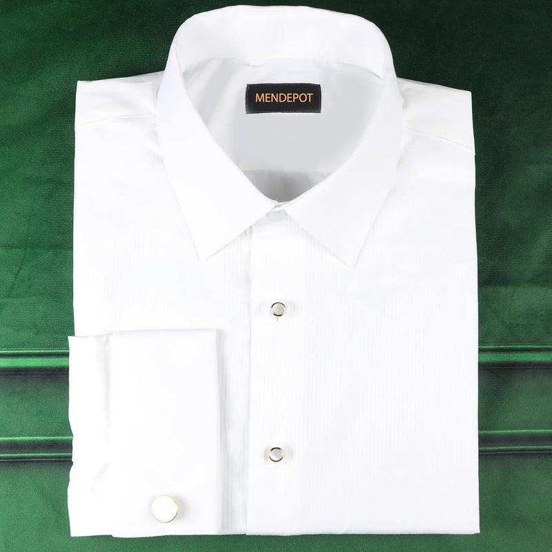 MENDEPOT Men Formal Wear Dress Shirt Cufflinks And Studs Set With Box Wedding Groom Groomsmen Gift - Image 2